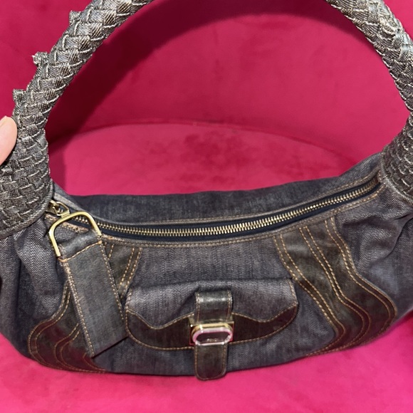 Fendi denim spy bag shoulder hobo purse - Picture 9 of 15